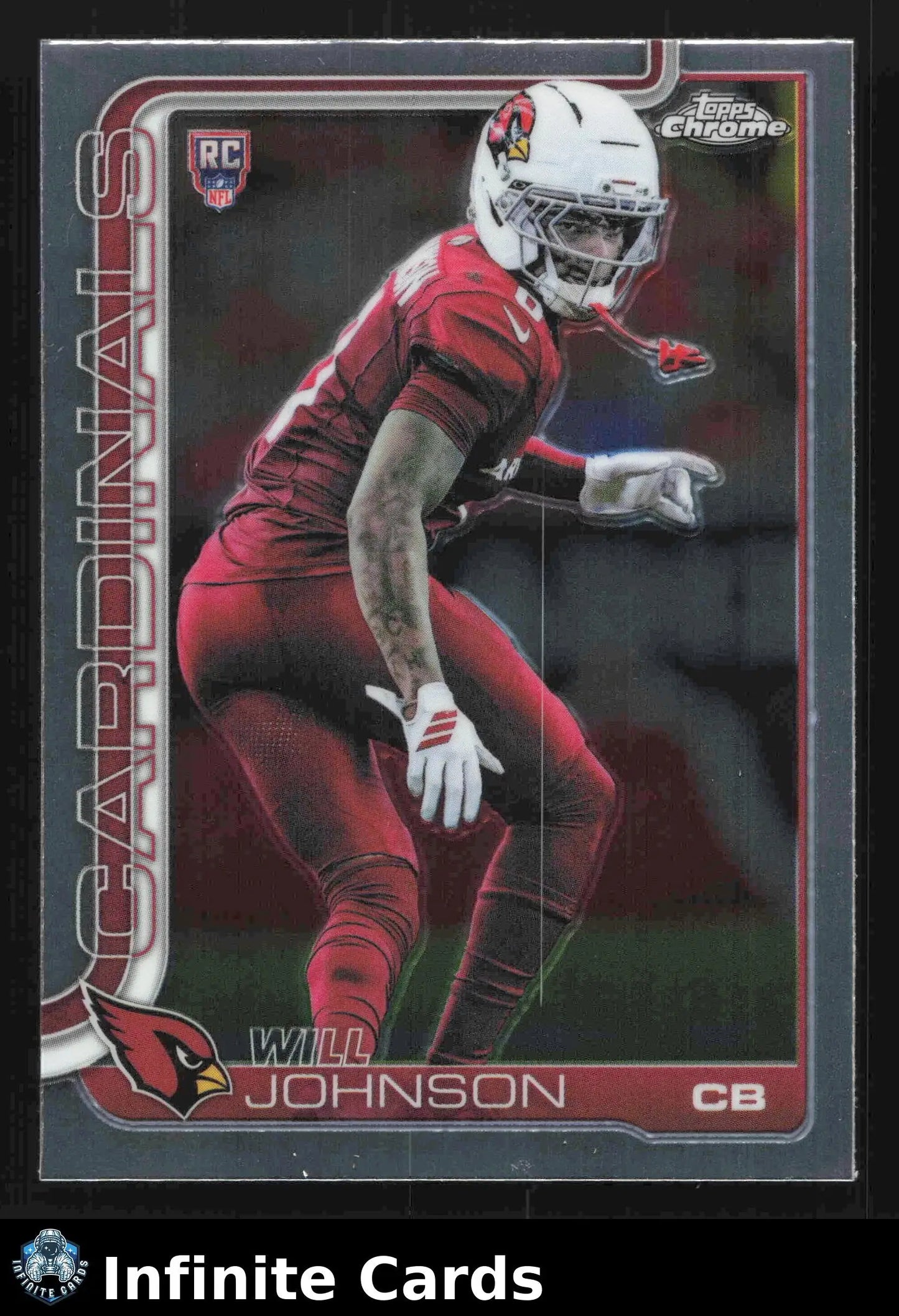 2025 Topps Chrome WILL JOHNSON #349 Chrome Arizona Cardinals RC - Football Card Single