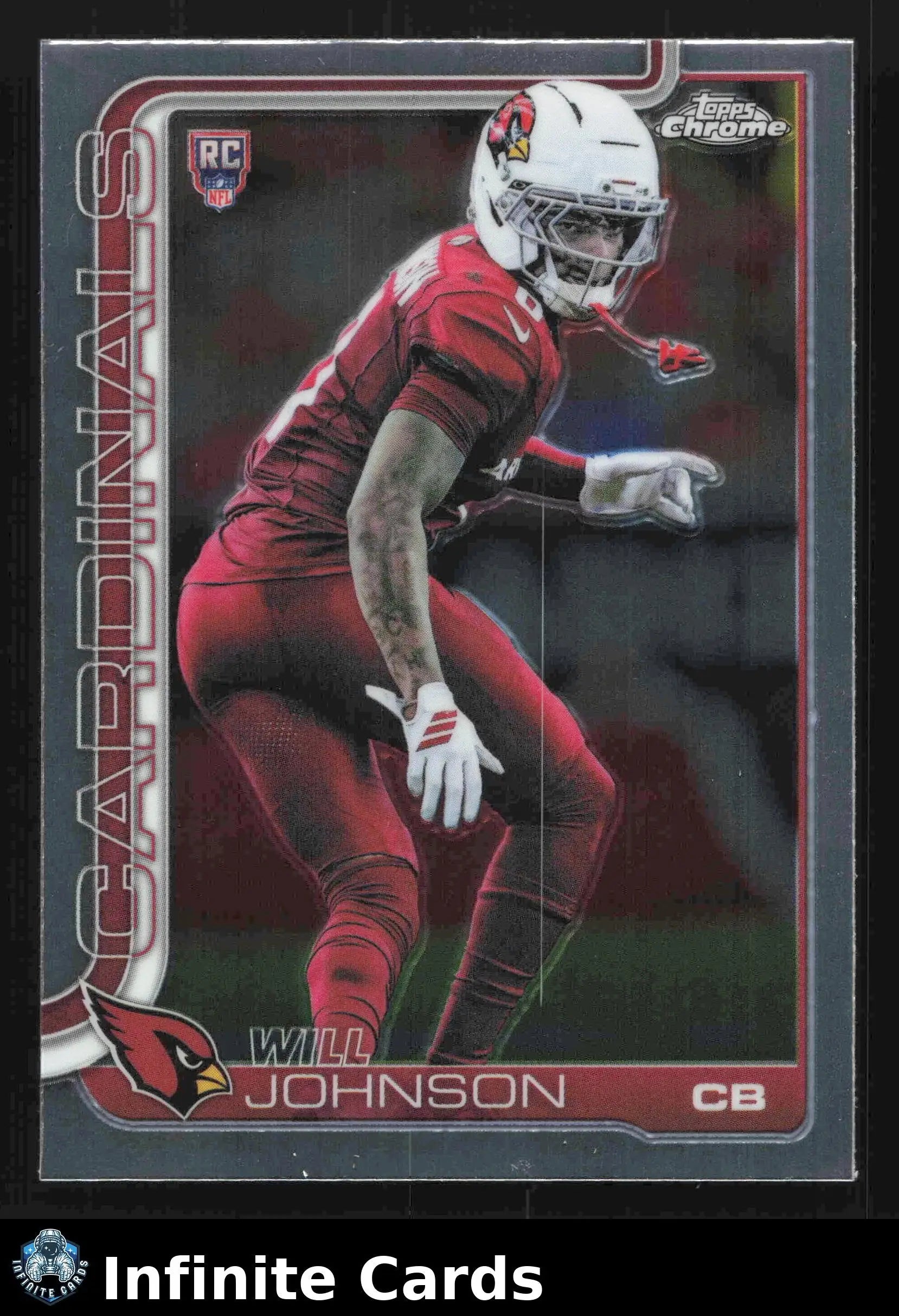 2025 Topps Chrome WILL JOHNSON #349 Chrome Arizona Cardinals RC - Football Card Single