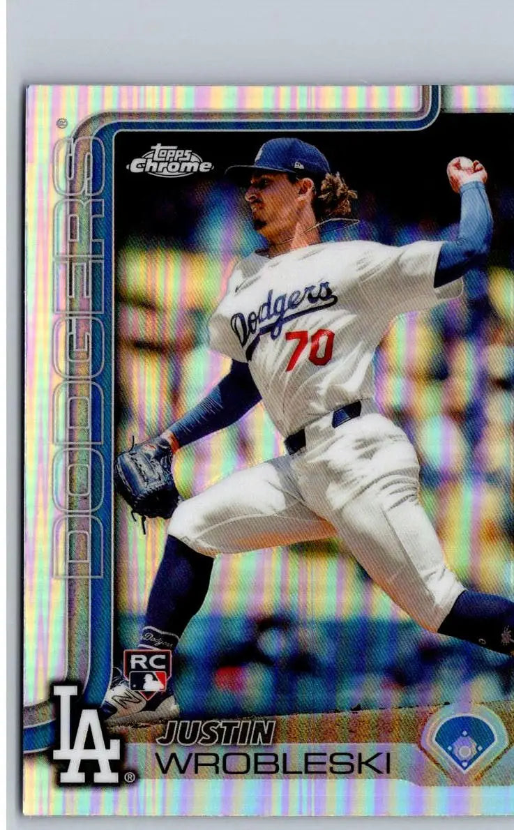 2022 Topps Chrome WWE Erik Refractor baseball card displayed in 2025 Topps Chrome WWE product