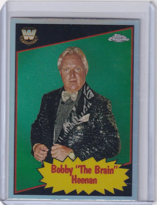 Bobby The Brain Heenan wrestling card from 2025 Topps Chrome WWE collection