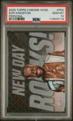 2025 Topps Chrome WWE Persona #P-KK Kofi Kingston PSA 10 GEM MINT POP 2 ID:77558 - Wrestling Card Single