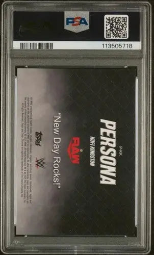 Original gloss graded Kofi Kingston wrestling trading card from Topps Chrome WWE Persona series
