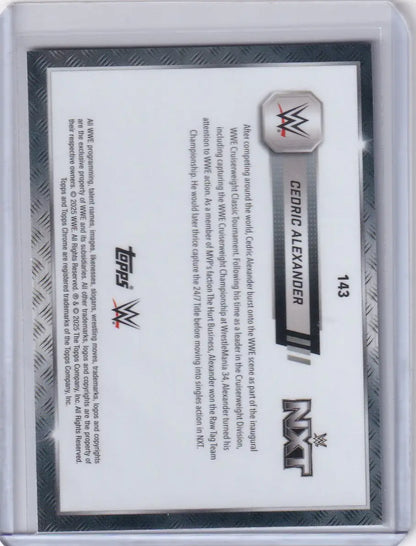 2025 Topps Chrome WWE Red and Blue Refractors Cedric Alexander wrestling card