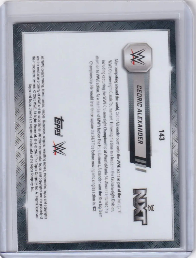 2025 Topps Chrome WWE Red and Blue Refractors Cedric Alexander wrestling card