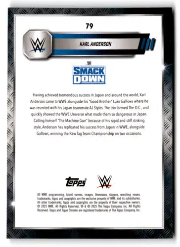 Original gloss 2025 Topps Chrome WWE Refractor Prism Karl Anderson trading card