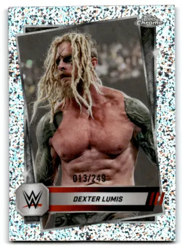 Dexter Lumis wrestling card from 2025 Topps Chrome WWE Refractor Speckle series