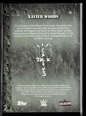 2025 Topps Chrome WWE x Cactus Jack #18 Xavier Woods Red And Black