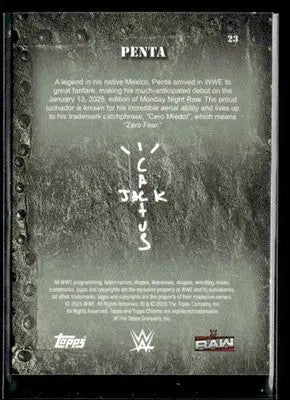 2025 Topps Chrome WWE x Cactus Jack #23 Penta - Wrestling Card Single