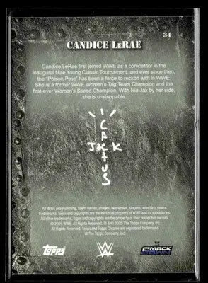 2025 Topps Chrome WWE x Cactus Jack #34 Candice LeRae