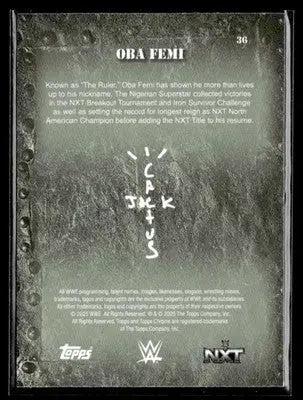 2025 Topps Chrome WWE x Cactus Jack #36 Oba Femi - Other