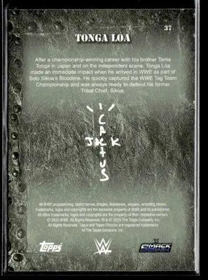 2025 Topps Chrome WWE x Cactus Jack #37 Tonga Loa - Other