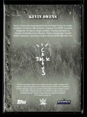 2025 Topps Chrome WWE x Cactus Jack #4 Kevin Owens - Other