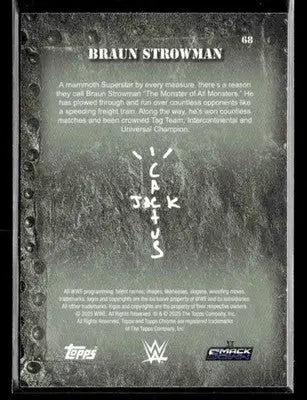 2025 Topps Chrome WWE x Cactus Jack #68 Braun Strowman - Wrestling Card Single