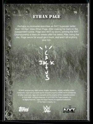 2025 Topps Chrome WWE x Cactus Jack #76 Ethan Page - Wrestling Card Single