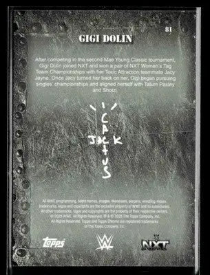 2025 Topps Chrome WWE x Cactus Jack #81 Gigi Dolin Cactus Jack #/41