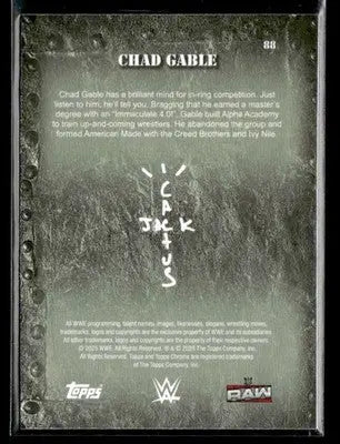 2025 Topps Chrome WWE x Cactus Jack #88 Chad Gable - Wrestling Card Single