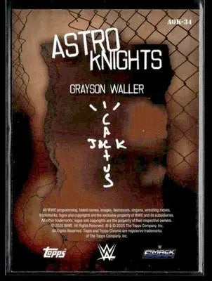 2025 Topps Chrome WWE x Cactus Jack #AOK-34 Grayson Waller Astroknights - Other