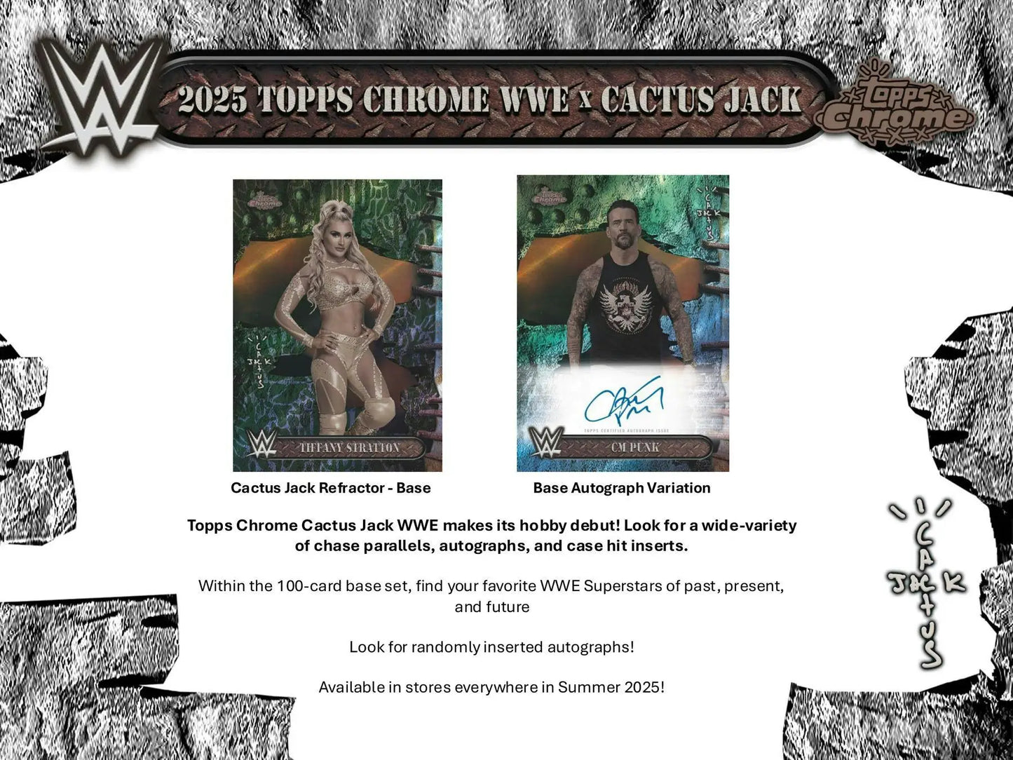 2025 Topps Chrome WWE x Cactus Jack Hobby Box | Columbia Sports Cards - Sports Card Hobby Boxes