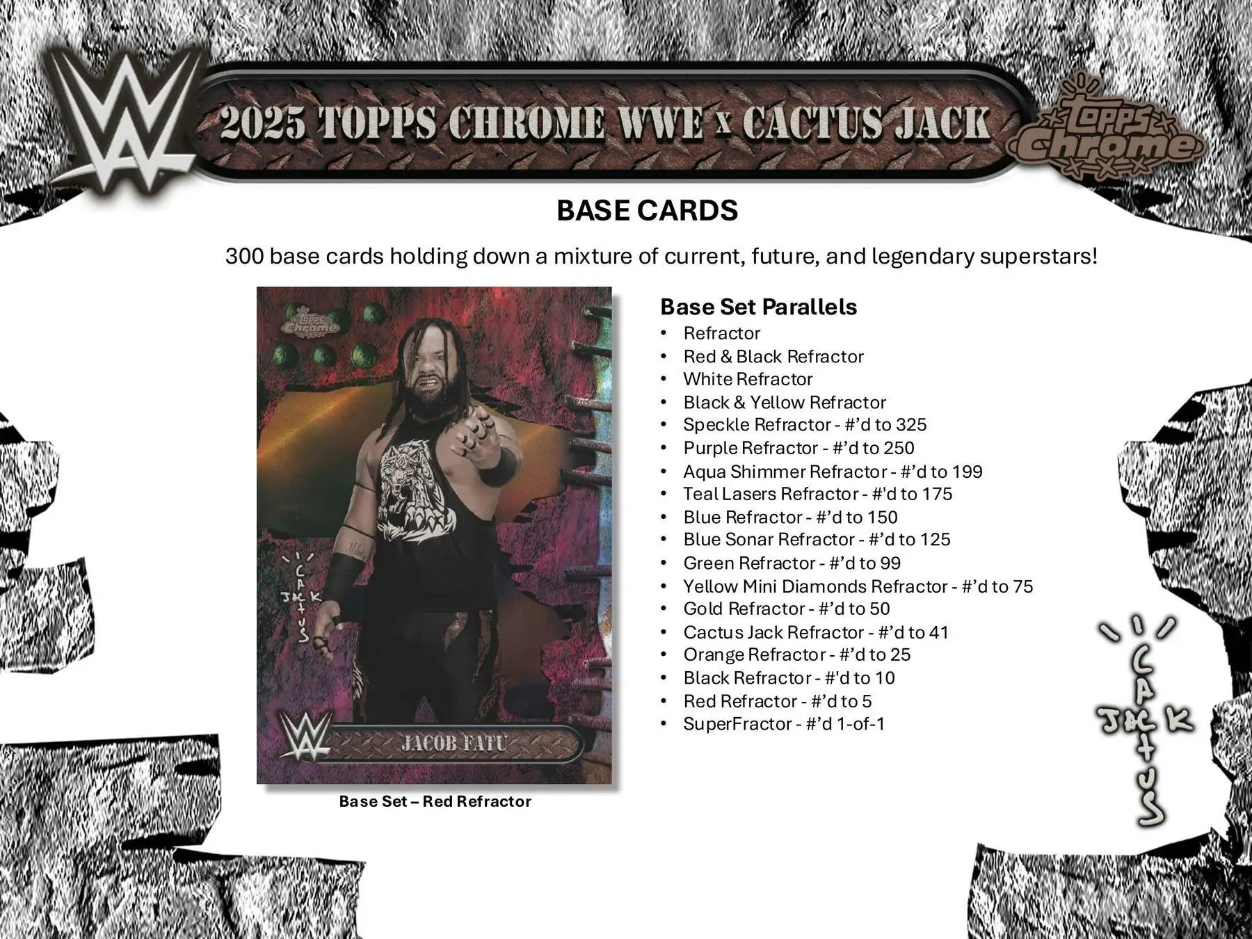 2025 Topps Chrome WWE x Cactus Jack Hobby Box | Columbia Sports Cards - Sports Card Hobby Boxes