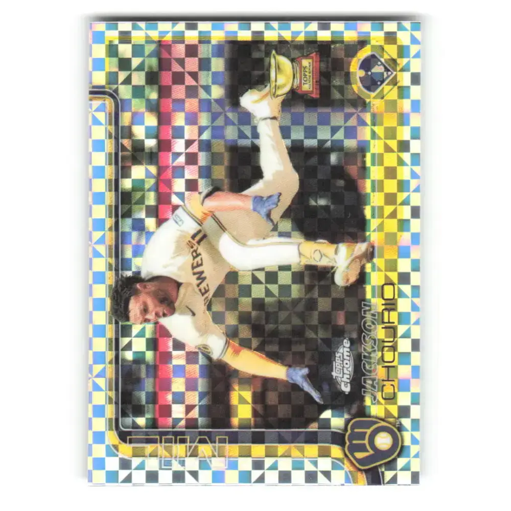 2025 topps Chrome X-Fractor #262 Jackson Chourio NM-MT Milwaukee Brewers Baseball Card - Baseball Card Single