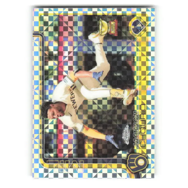 2025 topps Chrome X-Fractor #262 Jackson Chourio NM-MT Milwaukee Brewers Baseball Card - Baseball Card Single