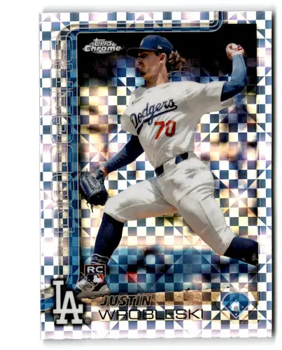 2025 topps Chrome X-Fractor #38 Justin Wrobleski NM-MT RC Rookie Dodger ID:79183 - Baseball Card Single