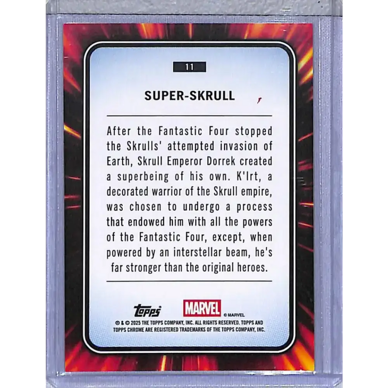 2025 Topps Chrome Yellow Lava #11 Super-Skrull NM-MT - Marvel Card Single