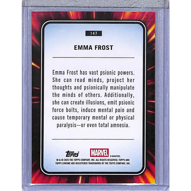 2025 Topps Chrome Yellow Lava #147 Emma Frost NM-MT - Marvel Card Single