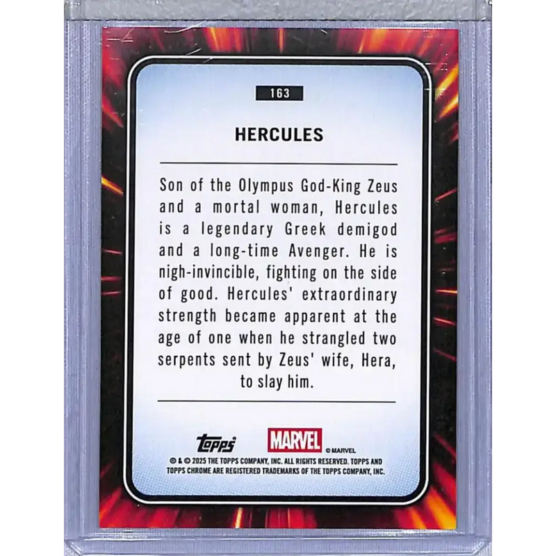 2025 Topps Chrome Yellow Lava #163 Hercules NM-MT - Baseball Card Single