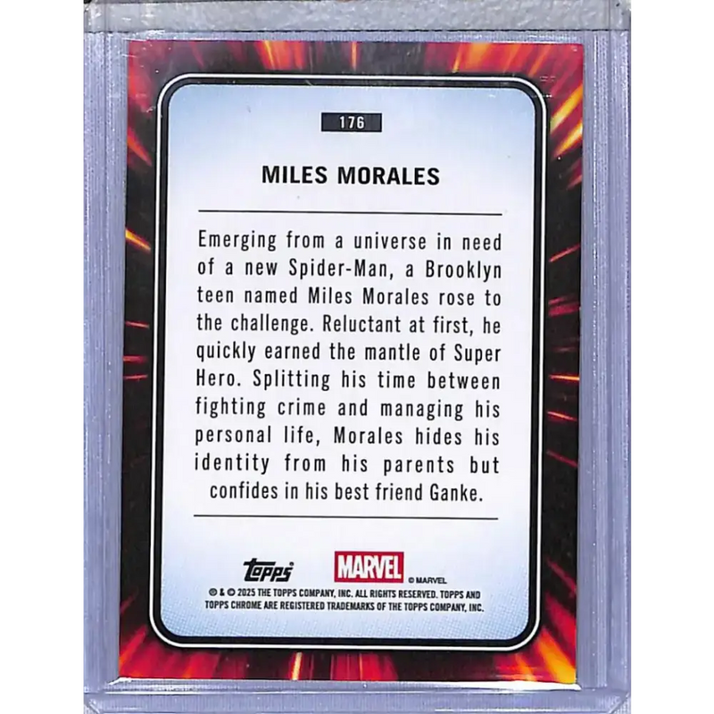 2025 Topps Chrome Yellow Lava #176 Miles Morales NM-MT - Marvel Card Single