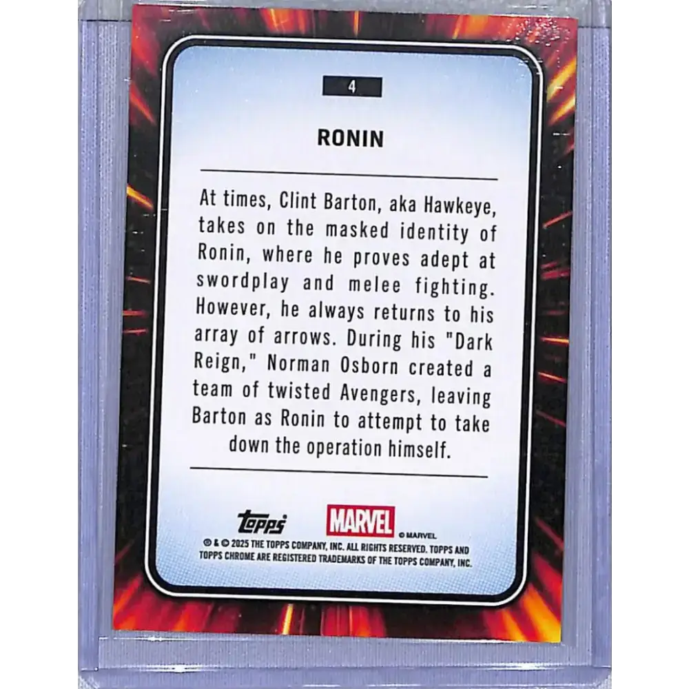 2025 Topps Chrome Yellow Lava #4 Ronin NM-MT - Baseball Card Single