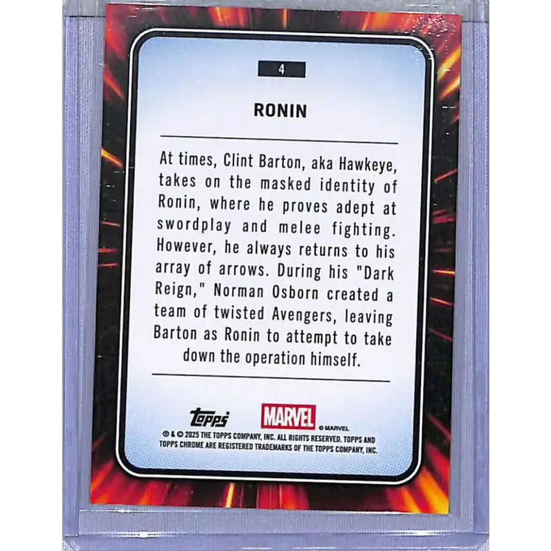 2025 Topps Chrome Yellow Lava #4 Ronin NM-MT - Baseball Card Single