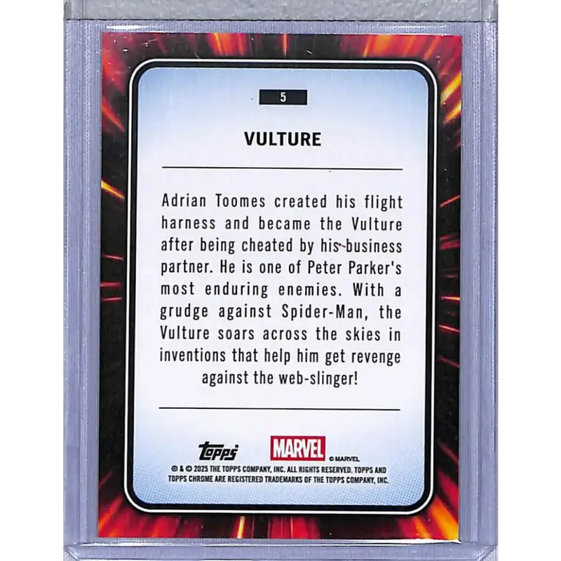 2025 Topps Chrome Yellow Lava #5 Vulture NM-MT - Marvel Card Single