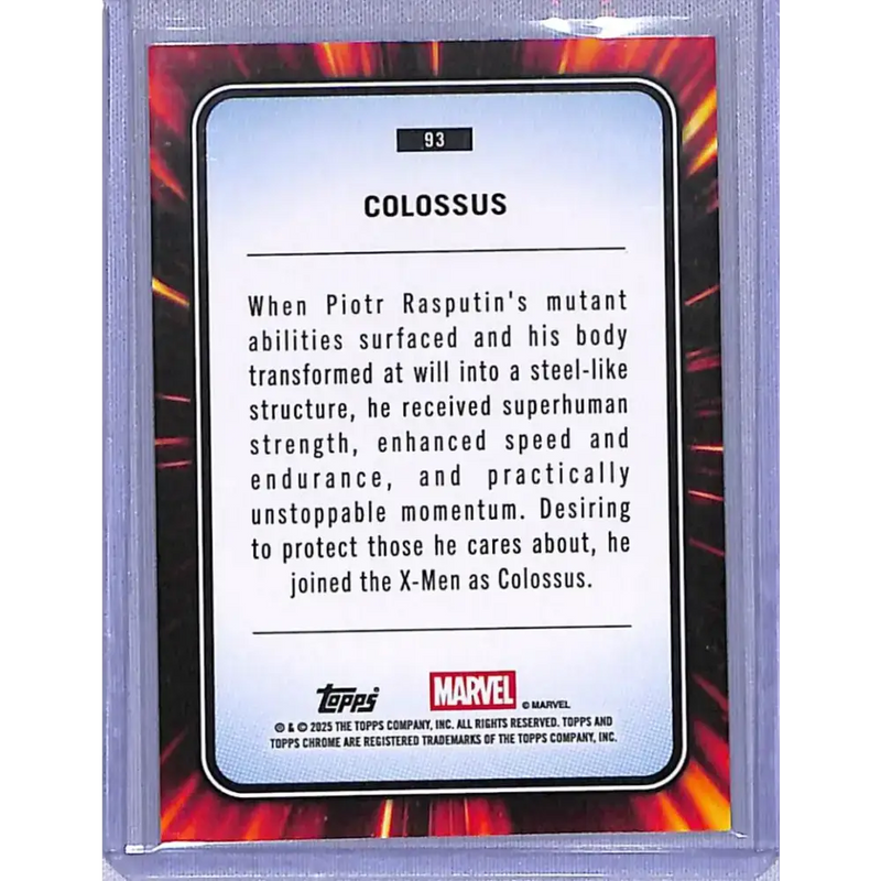 2025 Topps Chrome Yellow Lava #93 Colossus NM-MT - Marvel Card Single