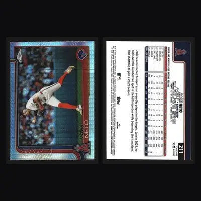 2025 Topps Chrome Zach Neto #211 Prism Refractor Los Angeles Angels - Baseball Card Single