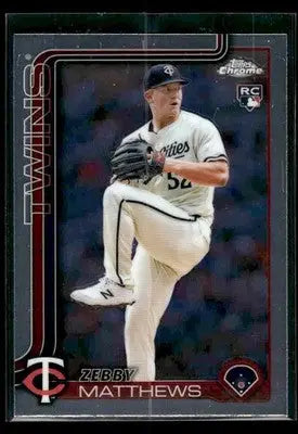 2025 Topps Chrome Zebby Matthews #277 RC Minnesota Twins