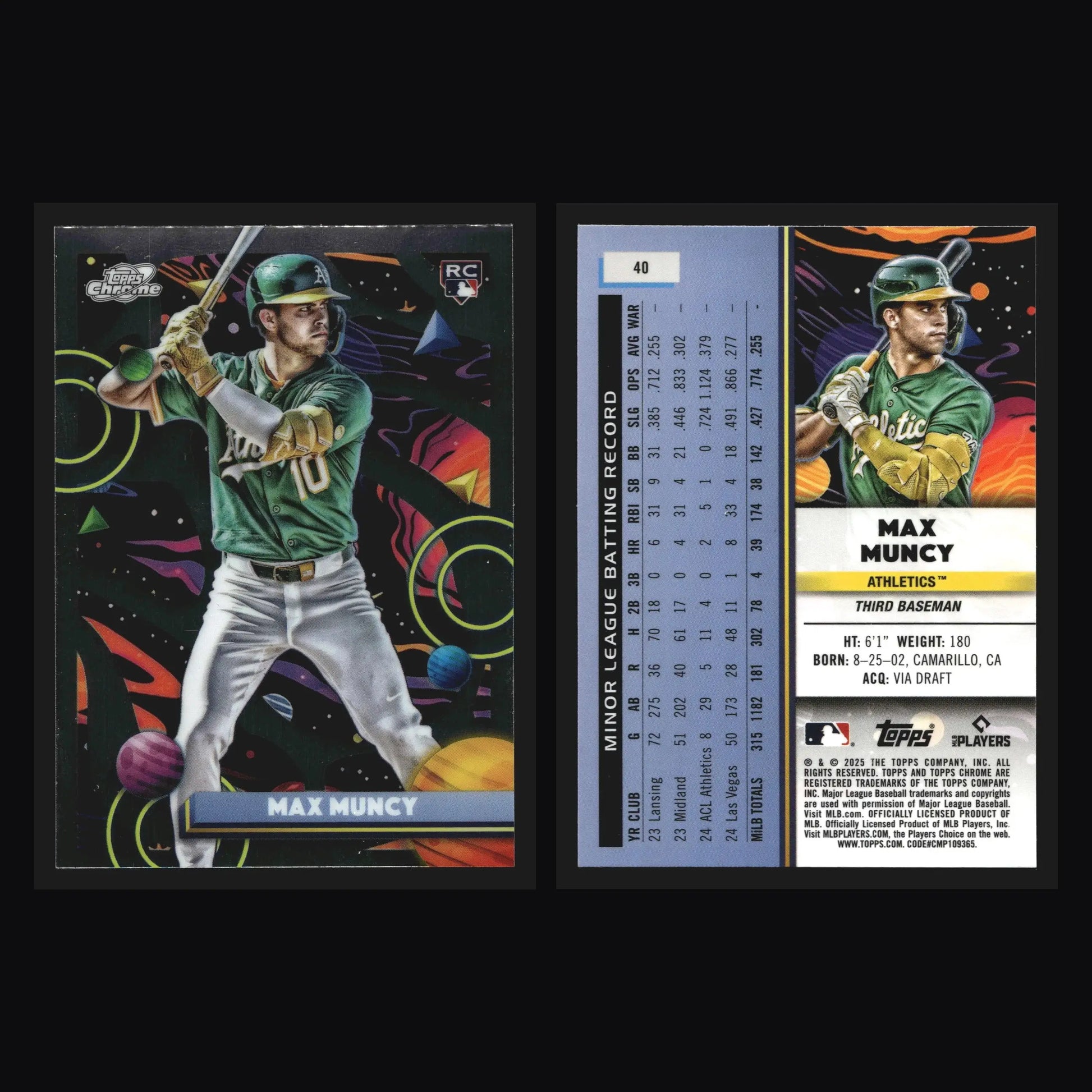 2025 Topps Cosmic Chrome #40 Max Muncy Athletics RC - Baseball Card Single