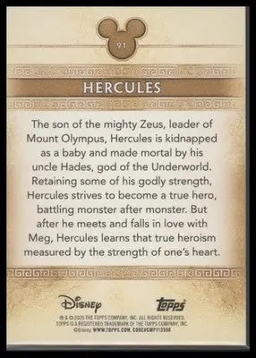 2025 Topps Disney Mint Hercules #91 Gold Base Hercules - Non-Sports Card Single