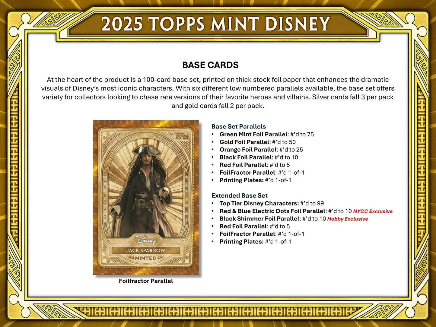 2025 Topps Disney Mint Hobby Box | Columbia Sports Cards - Sports Card Hobby Boxes