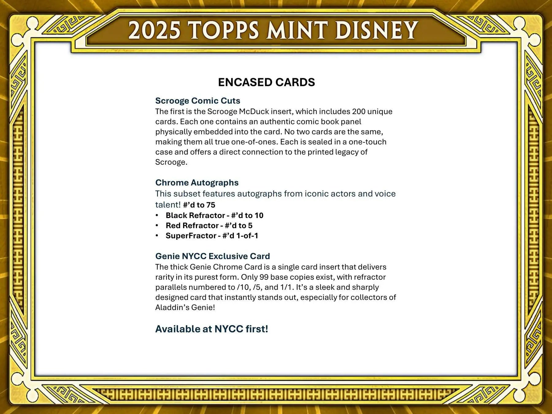2025 Topps Disney Mint Hobby Box | Columbia Sports Cards - Sports Card Hobby Boxes