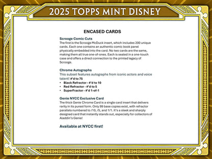 2025 Topps Disney Mint Hobby Box | Columbia Sports Cards - Sports Card Hobby Boxes
