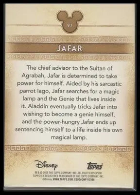 2025 Topps Disney Mint Jafar #97 Gold Base Aladdin