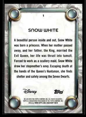2025 Topps Disney Wonder #1 Snow White - Non-Sports Card Single