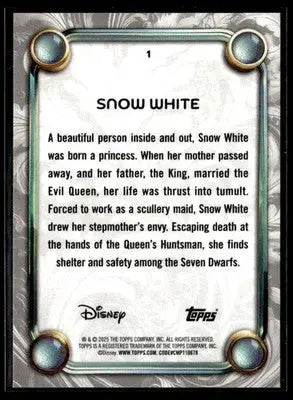 2025 Topps Disney Wonder #1 Snow White - Non-Sports Card Single