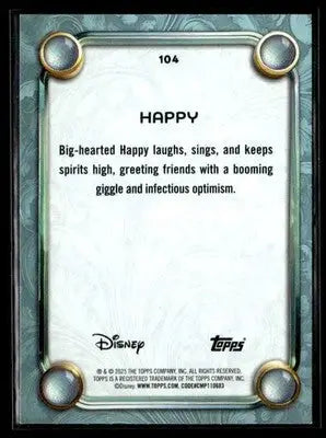 2025 Topps Disney Wonder #104 Happy Tier 2