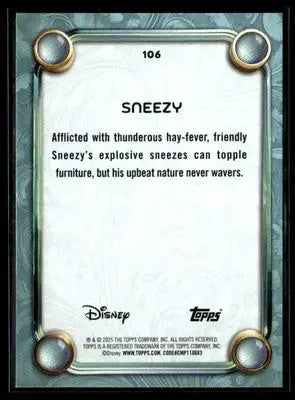 2025 Topps Disney Wonder #106 Sneezy Tier 2 - Non-Sports Card Single
