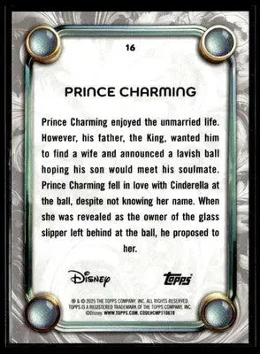 2025 Topps Disney Wonder #16 Prince Charming - Non-Sports Card Single