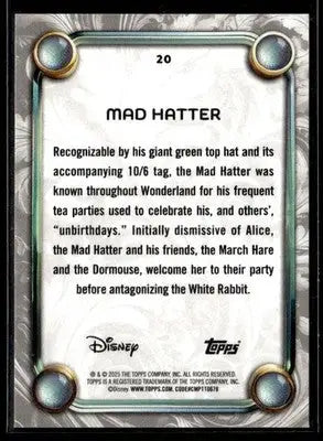 2025 Topps Disney Wonder #20 Mad Hatter - Non-Sports Card Single