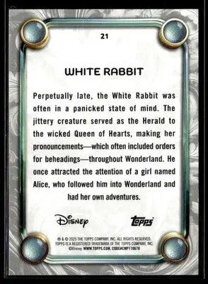 2025 Topps Disney Wonder #21 White Rabbit - Non-Sports Card Single