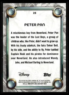 2025 Topps Disney Wonder #25 Peter Pan - Non-Sports Card Single